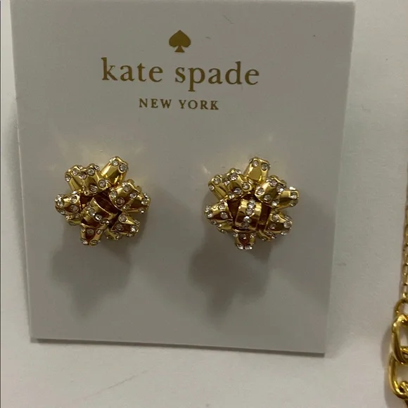 Kate Spade Gold Chain Necklace and Earrings - Picture 3 of 7